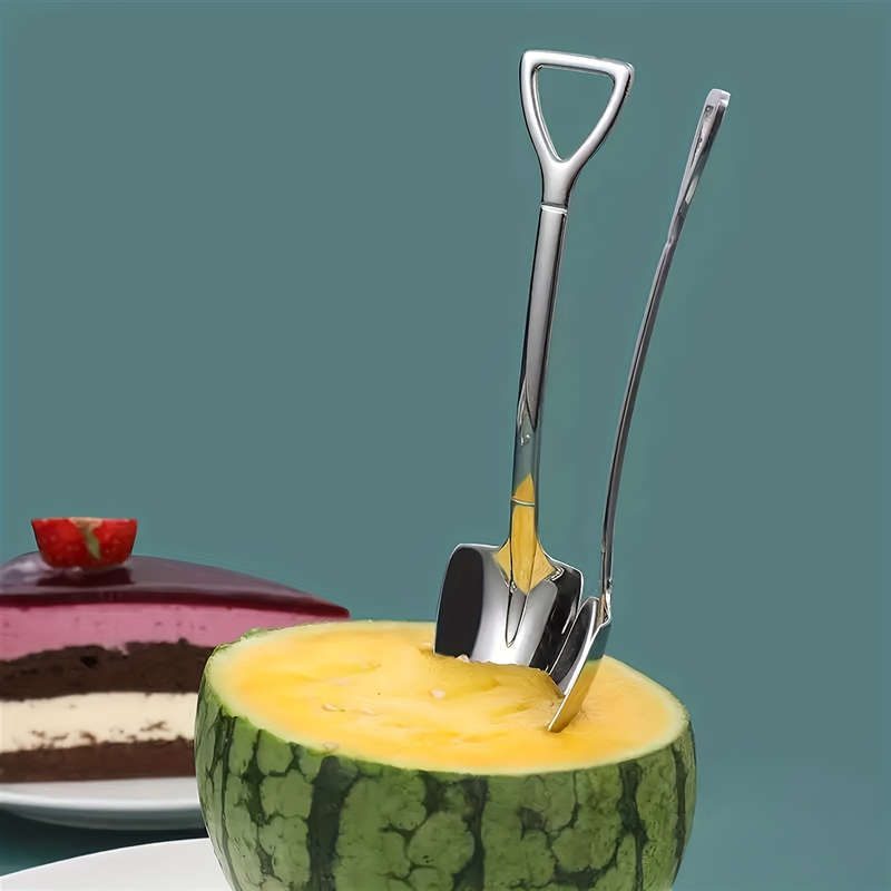 4pcs Set of Shovel-Shaped Stainless Steel Spoons