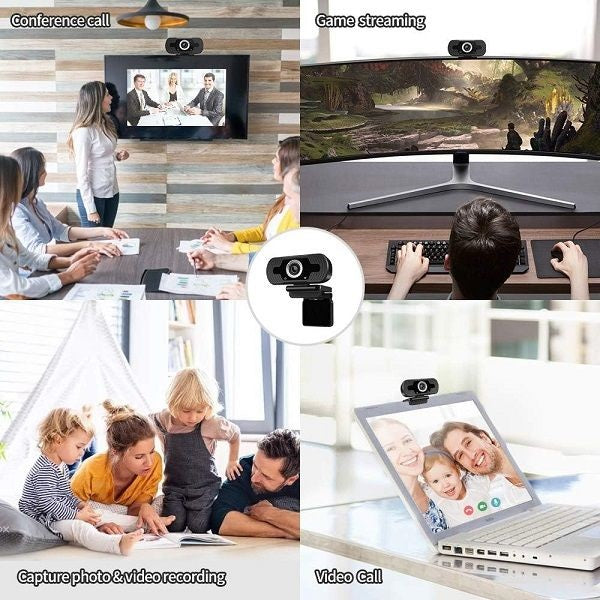 Aerbes AB-SX22 1080P Full HD Web Camera With Built In Microphone For Laptop or Desktop Zoom Calls, Online Meetings, Skype, Discord ETC