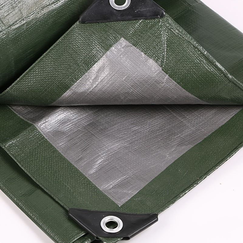 One Pack of Waterproof Tarpaulin, Military Green Silvery Waterproof Plastic Tarpaulin, Effective Waterproofing, Protecting Your Goods and Cars, Still Keeping You Dry in Rainy Weather, and Effectively Insulating