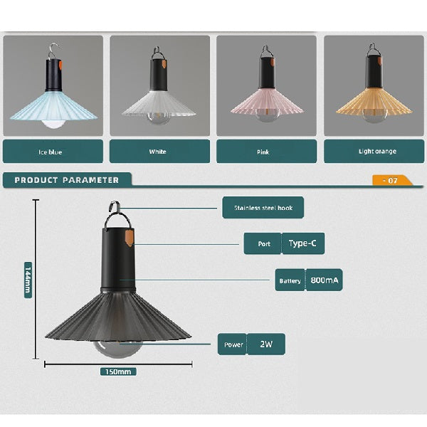 PM- 154 6 Piece Camping Rechargeable Hanging Lamp With Three Modes
