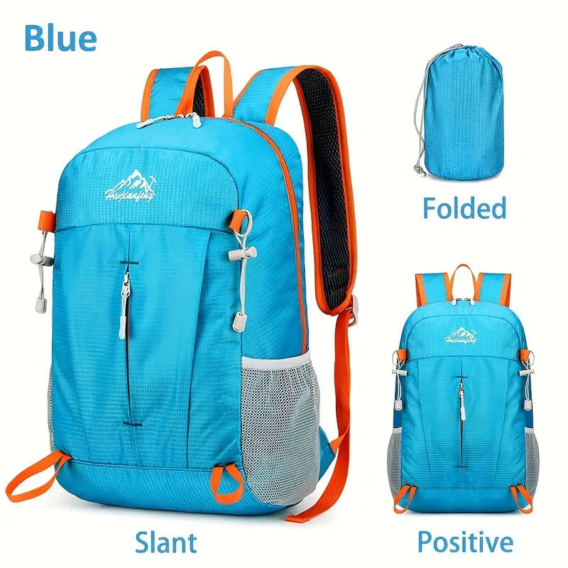 Lightweight Folding Backpack Hydrophobic Nylon Unisex Laptop Business Bag Utility Pocket Shoulder Bag