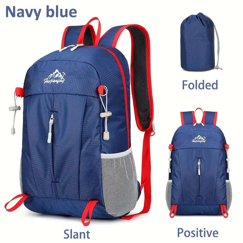Lightweight Folding Backpack Hydrophobic Nylon Unisex Laptop Business Bag Utility Pocket Shoulder Bag