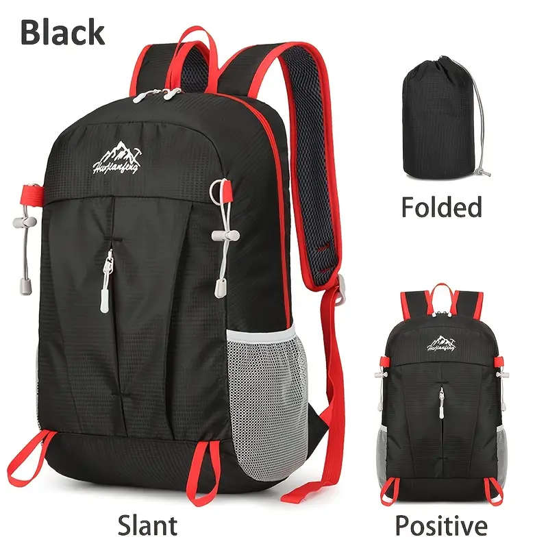 Lightweight Folding Backpack Hydrophobic Nylon Unisex Laptop Business Bag Utility Pocket Shoulder Bag