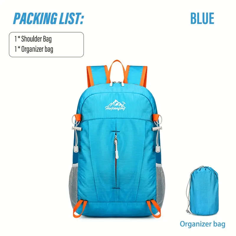 Lightweight Folding Backpack Hydrophobic Nylon Unisex Laptop Business Bag Utility Pocket Shoulder Bag