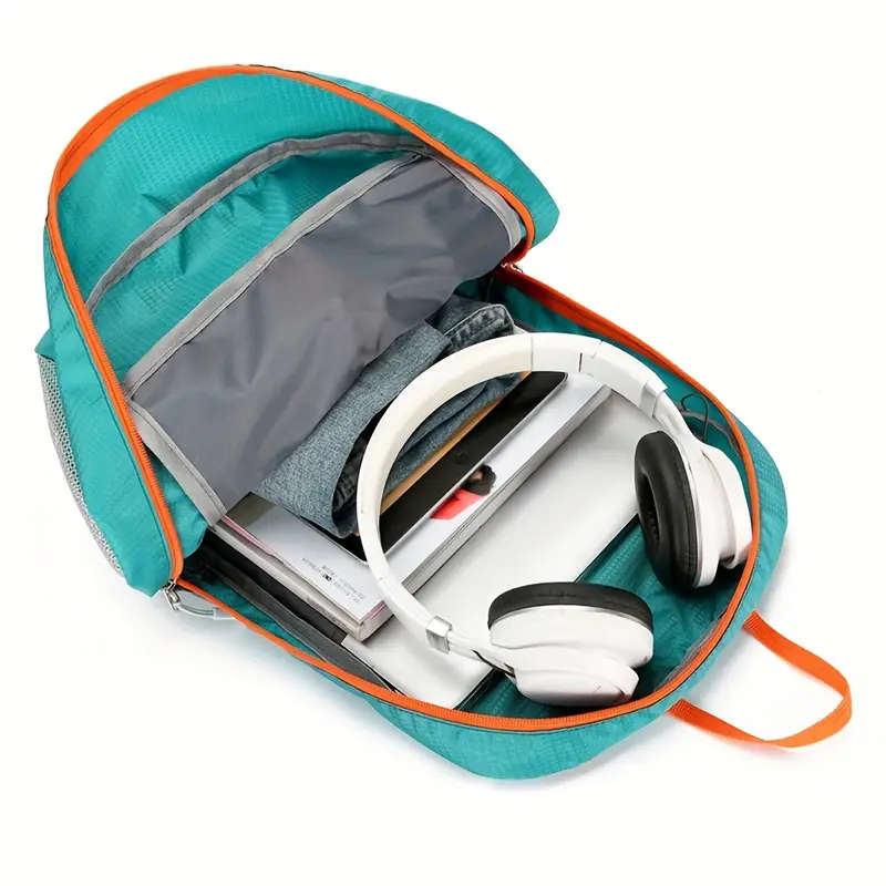 Lightweight Folding Backpack Hydrophobic Nylon Unisex Laptop Business Bag Utility Pocket Shoulder Bag