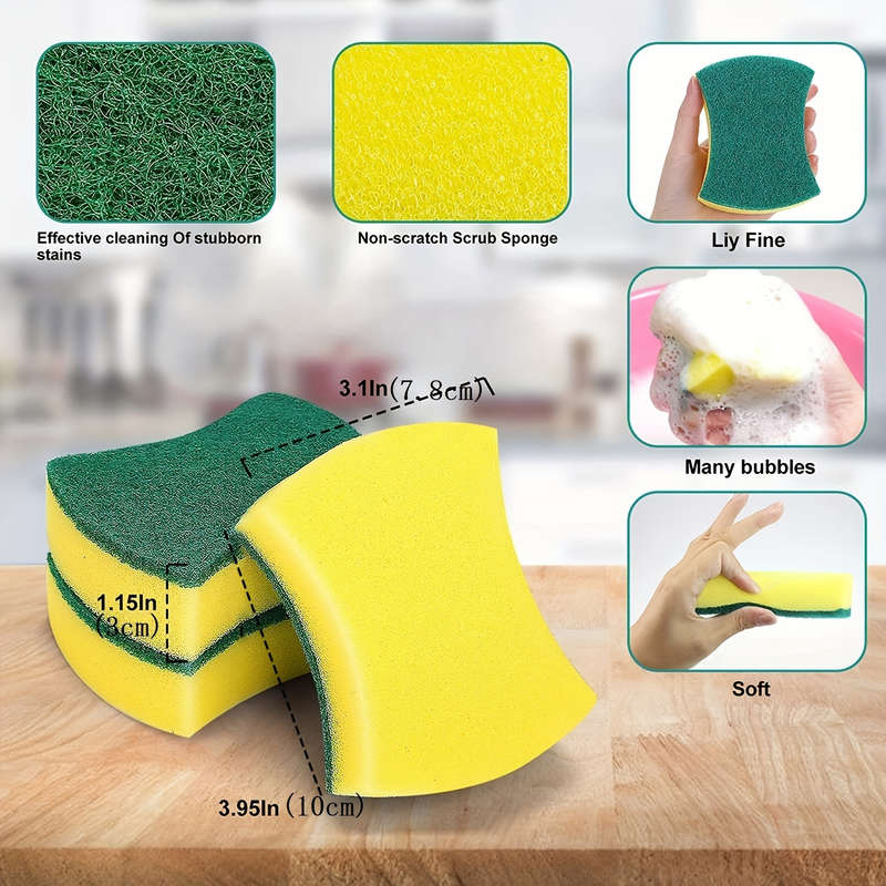 8pcs high quality double sided kitchen cleaning sponge