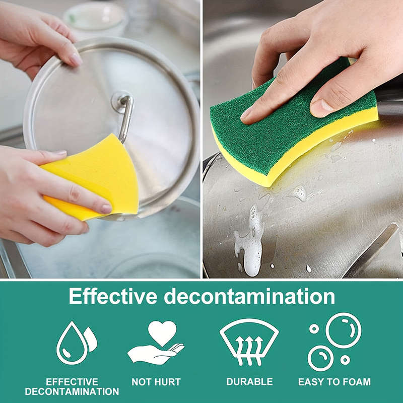 8pcs high quality double sided kitchen cleaning sponge