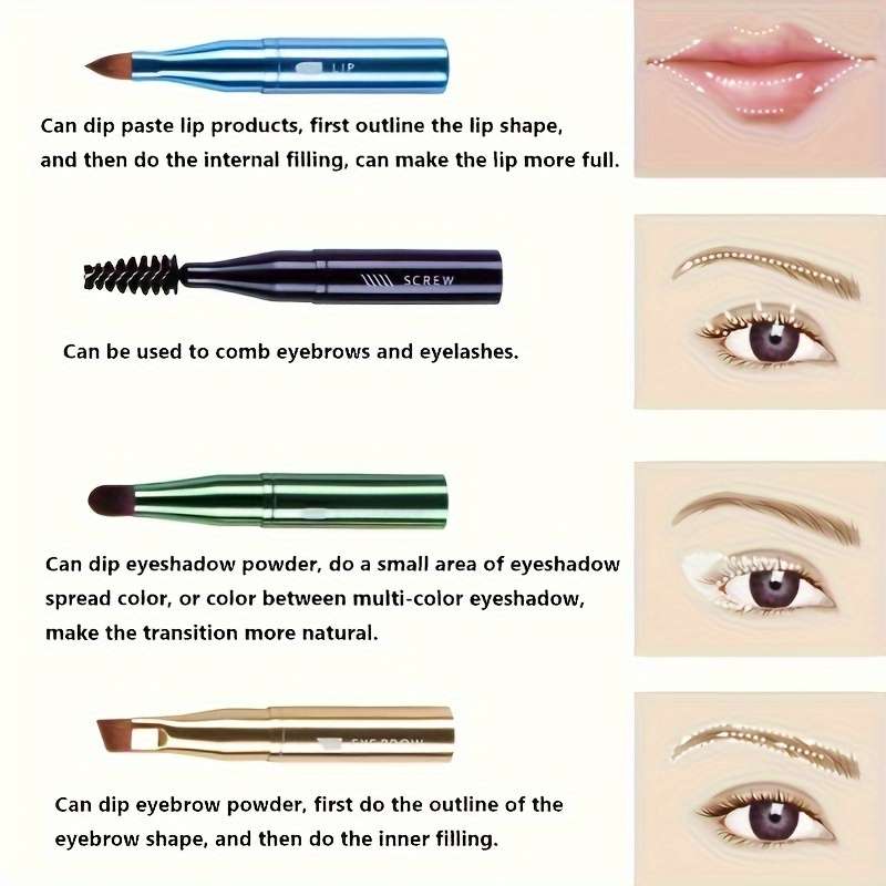 4-in-1 eyebrow, lip, mascara and eyeshadow brush