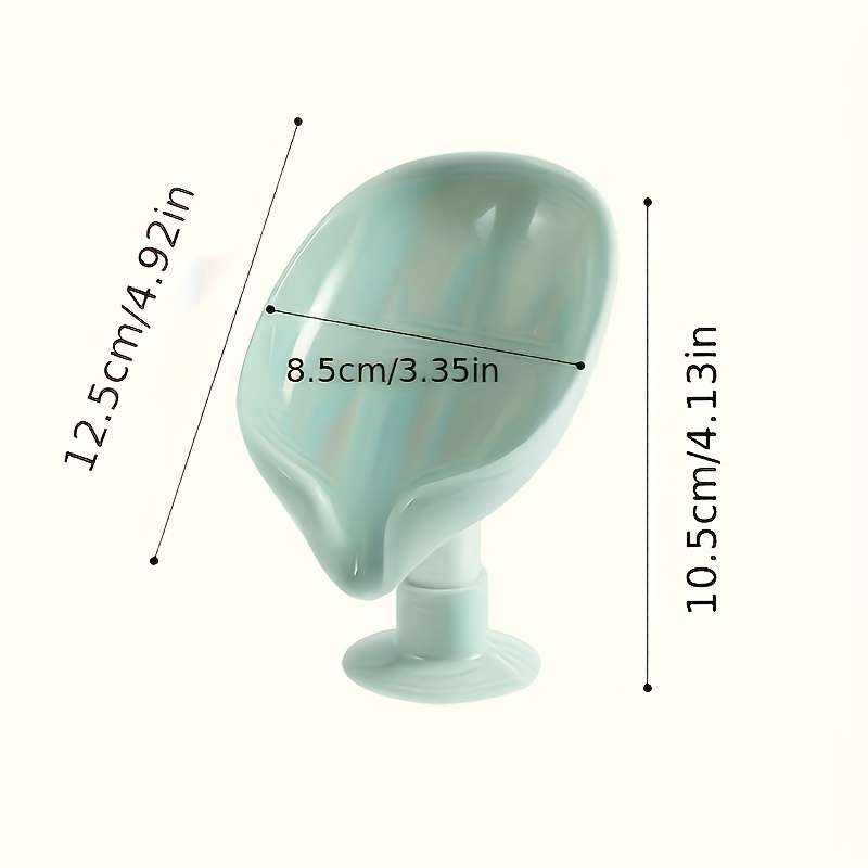 Leaf Shape Wall Mounted Soap Dish with Suction Cup Base