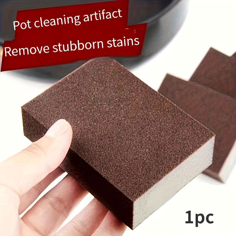 Multi-purpose cleaning sponge for pots, rust removal and dishwashing, microfiber scouring pad for dishwashing