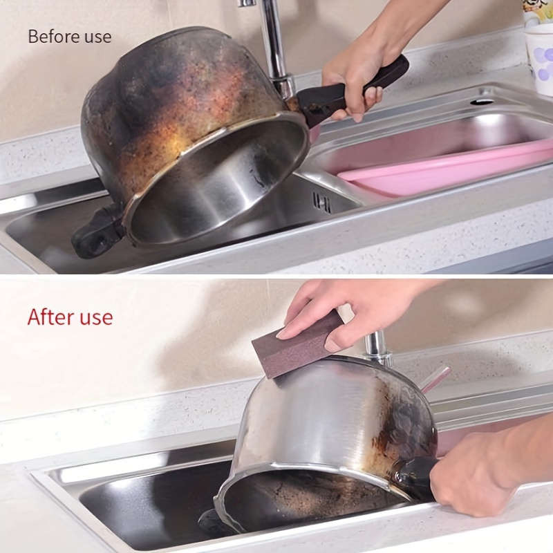 Multi-purpose cleaning sponge for pots, rust removal and dishwashing, microfiber scouring pad for dishwashing