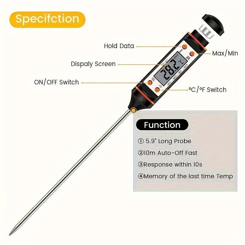 1 piece instant read grill digital thermometer