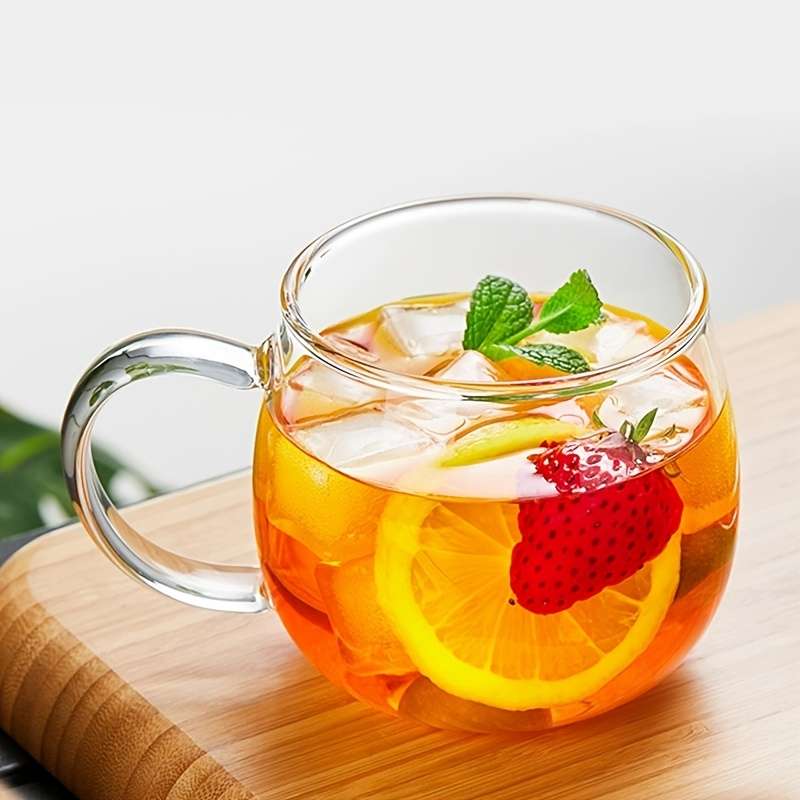 1 glass teacup with tea infuser and lid