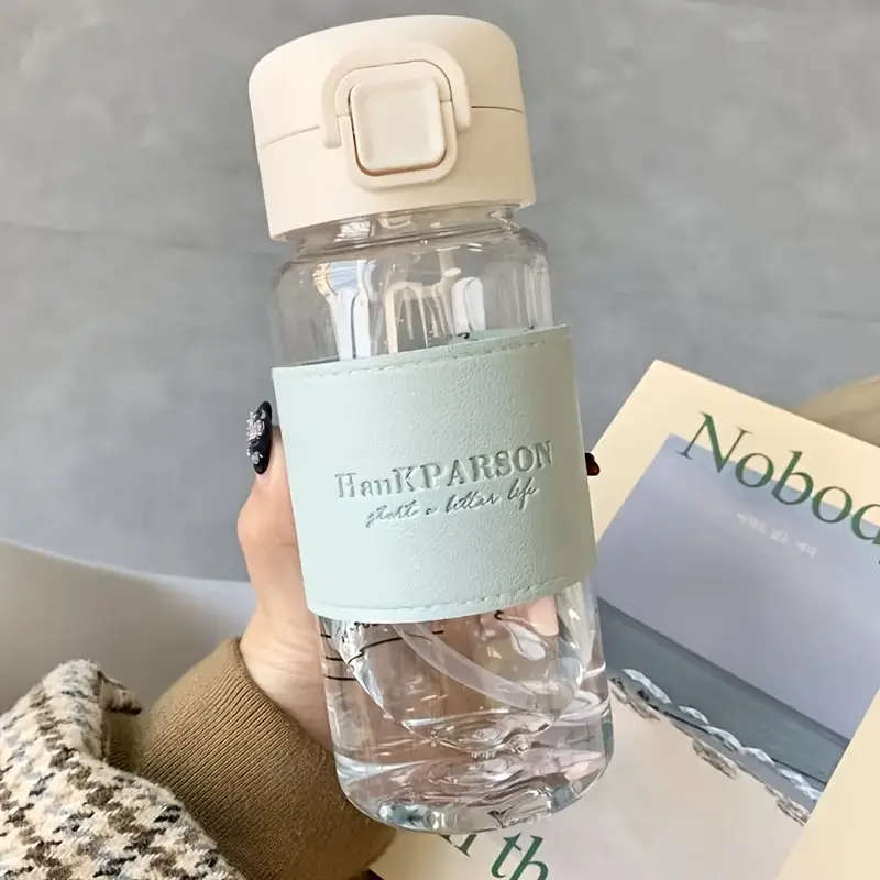 1pcs 500ml BPA Free Plastic Water Bottle with Straw Flip Cap Leakproof and Durable for Outdoor Sports