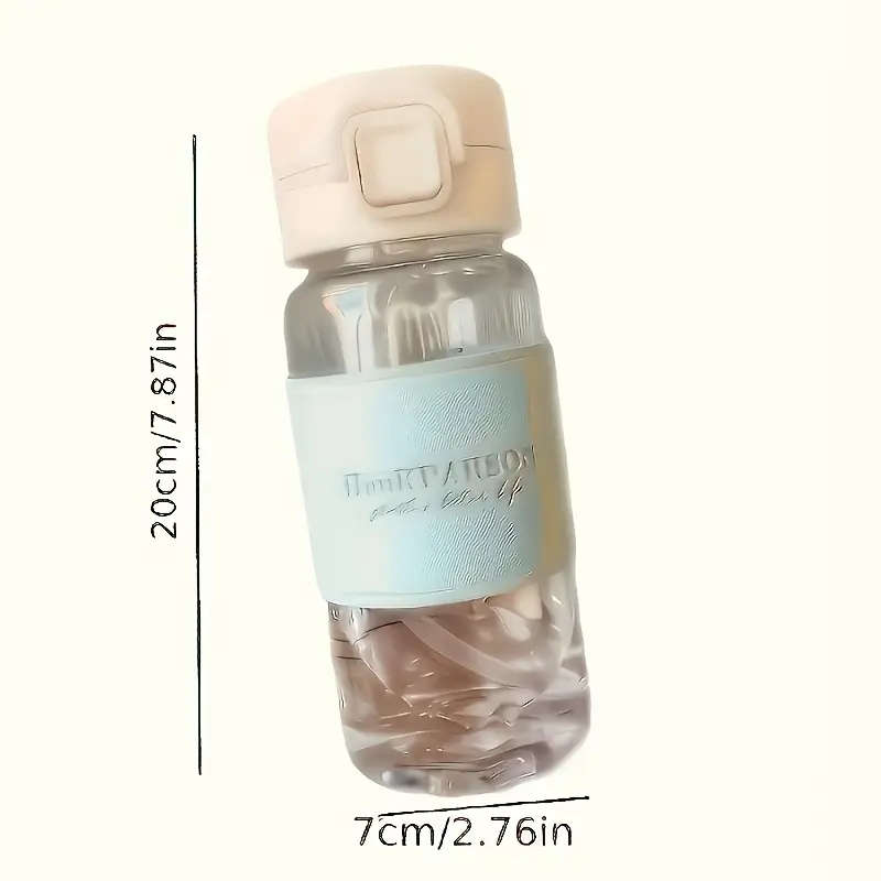 1pcs 500ml BPA Free Plastic Water Bottle with Straw Flip Cap Leakproof and Durable for Outdoor Sports