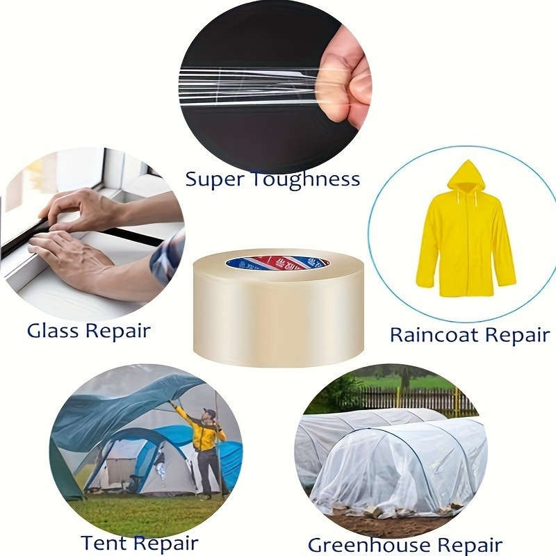 1 piece of heavy duty clear polyethylene repair tape