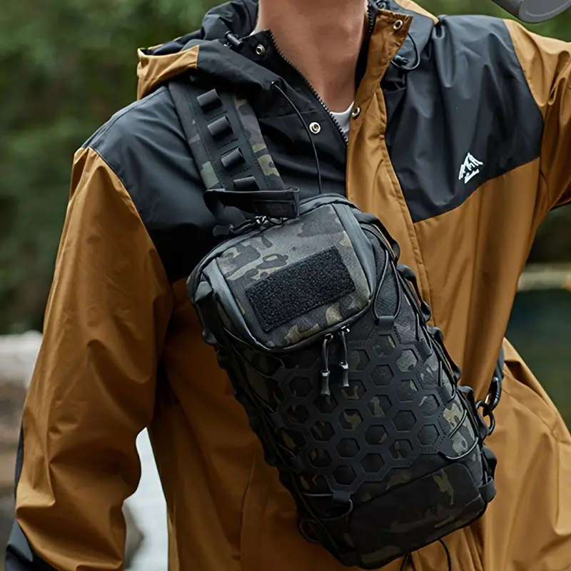 1pcs Large Capacity Camouflage Tactical Chest Bag Durable Waterproof Oxford Cloth
