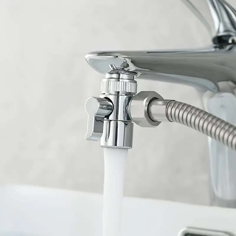 1pcs Universal Faucet Sink Valve Diverter Hand Held Shower Head Adapter Bathroom Kitchen Sink Faucet Replacement Parts European and American Standard Connector