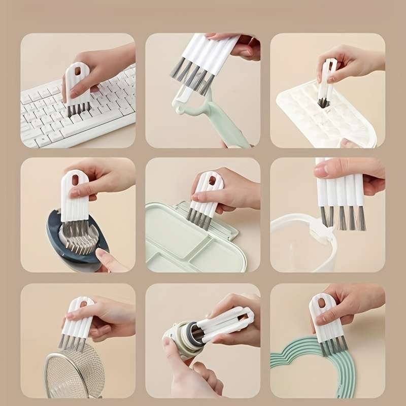 Multifunctional flexible crevice brush, cup cover groove, pacifier and bottle crevice brush, household soft bristle