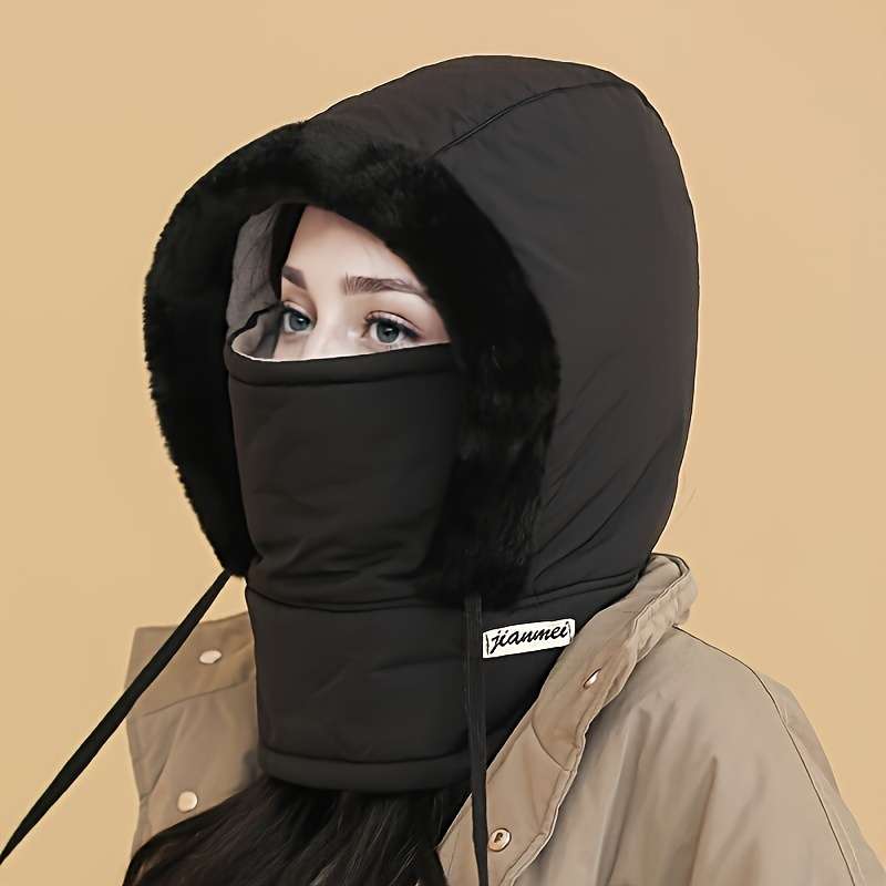 1 Top Winter Warm Fleece Lined Knitted Fabric Polyester Hat