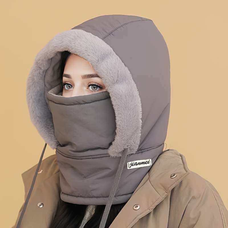 1 Top Winter Warm Fleece Lined Knitted Fabric Polyester Hat
