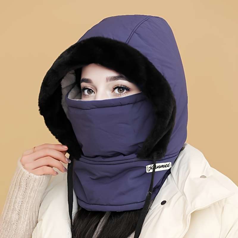1 Top Winter Warm Fleece Lined Knitted Fabric Polyester Hat