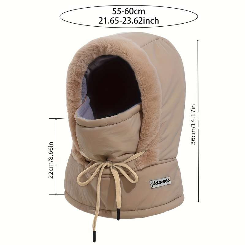 1 Top Winter Warm Fleece Lined Knitted Fabric Polyester Hat