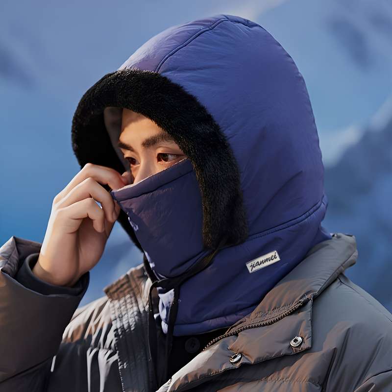 1 Top Winter Warm Fleece Lined Knitted Fabric Polyester Hat