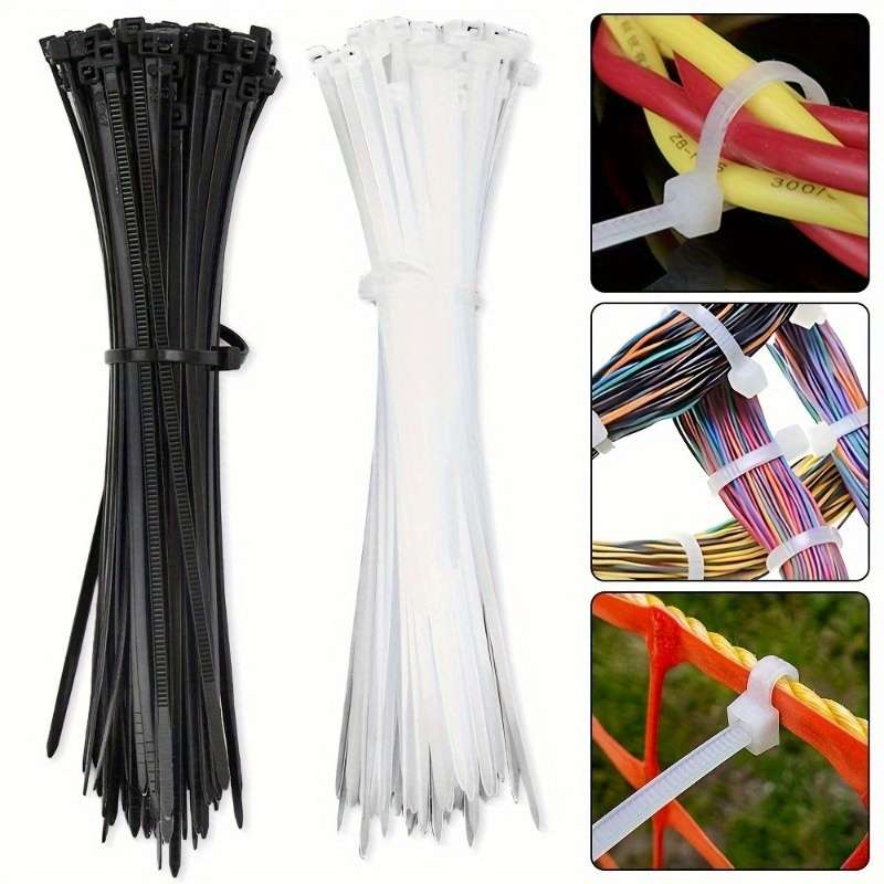 100 Piece Heavy Duty Premium Nylon Cable Tie Set - Waterproof