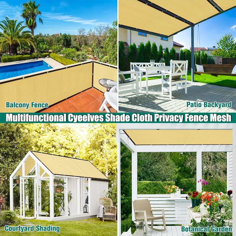 1pc Yellow PVC Balcony Privacy Screen