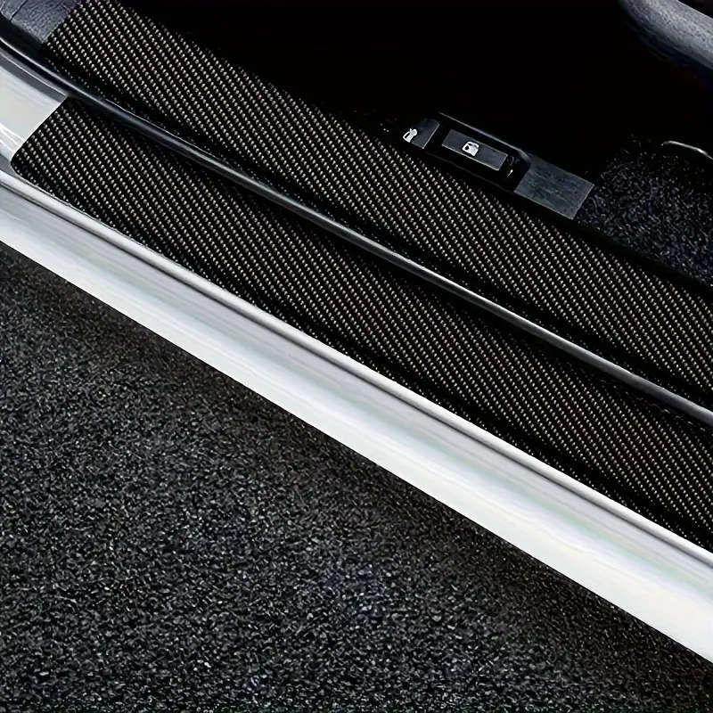 5 Pack Carbon Fiber Door Sill Protectors to Prevent Dirt and Scratches for Cars