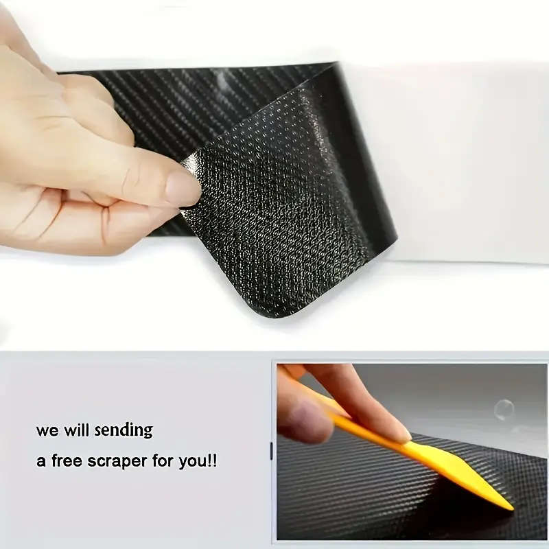 5 Pack Carbon Fiber Door Sill Protectors to Prevent Dirt and Scratches for Cars