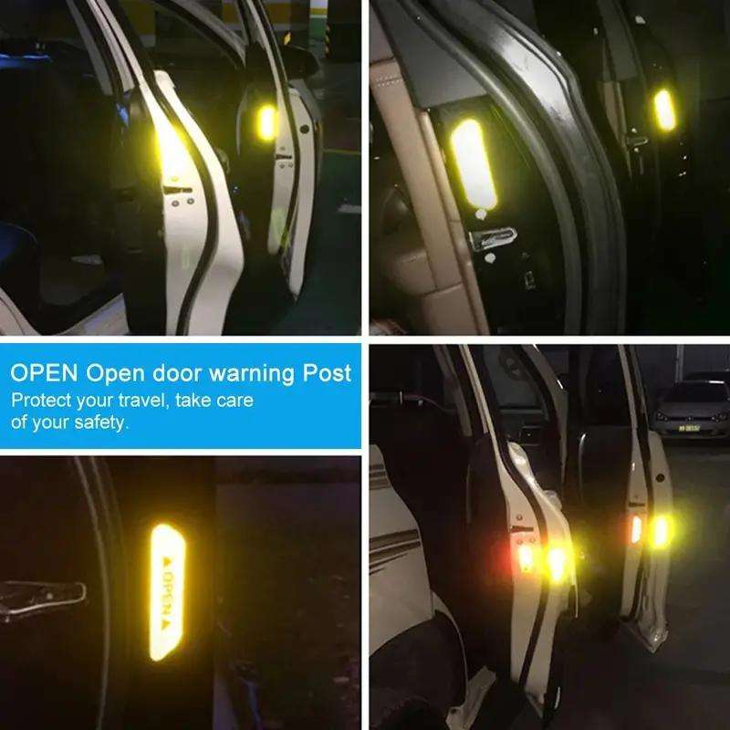 4 reflective warning stickers for car doors