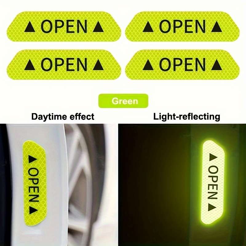 4 reflective warning stickers for car doors