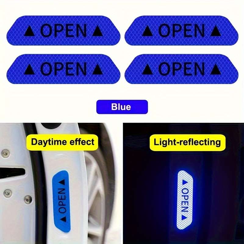 4 reflective warning stickers for car doors