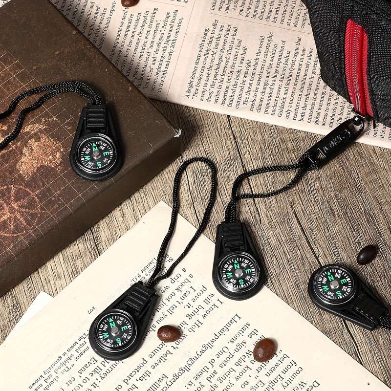 5-pack Mini Survival Compass Keychains
