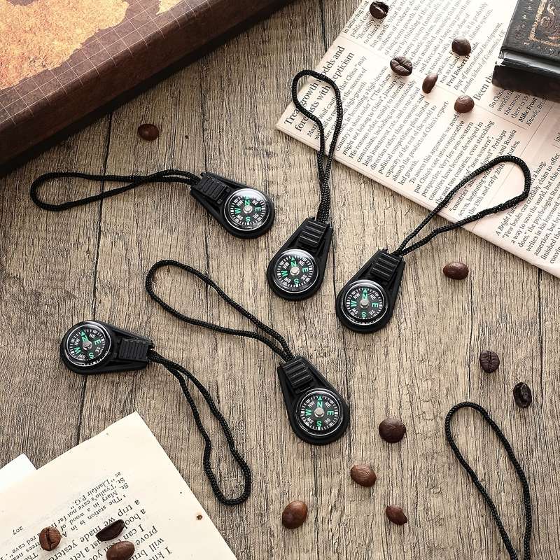 5-pack Mini Survival Compass Keychains