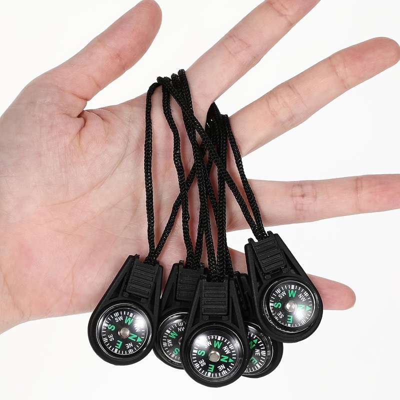 5-pack Mini Survival Compass Keychains