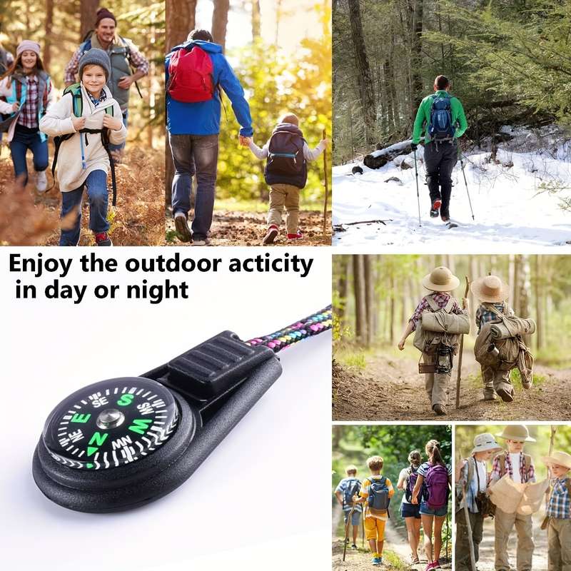 5-pack Mini Survival Compass Keychains
