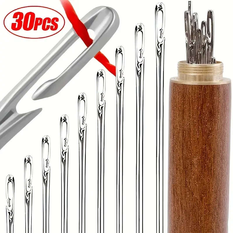 30-Piece Self-Threading Needle Set