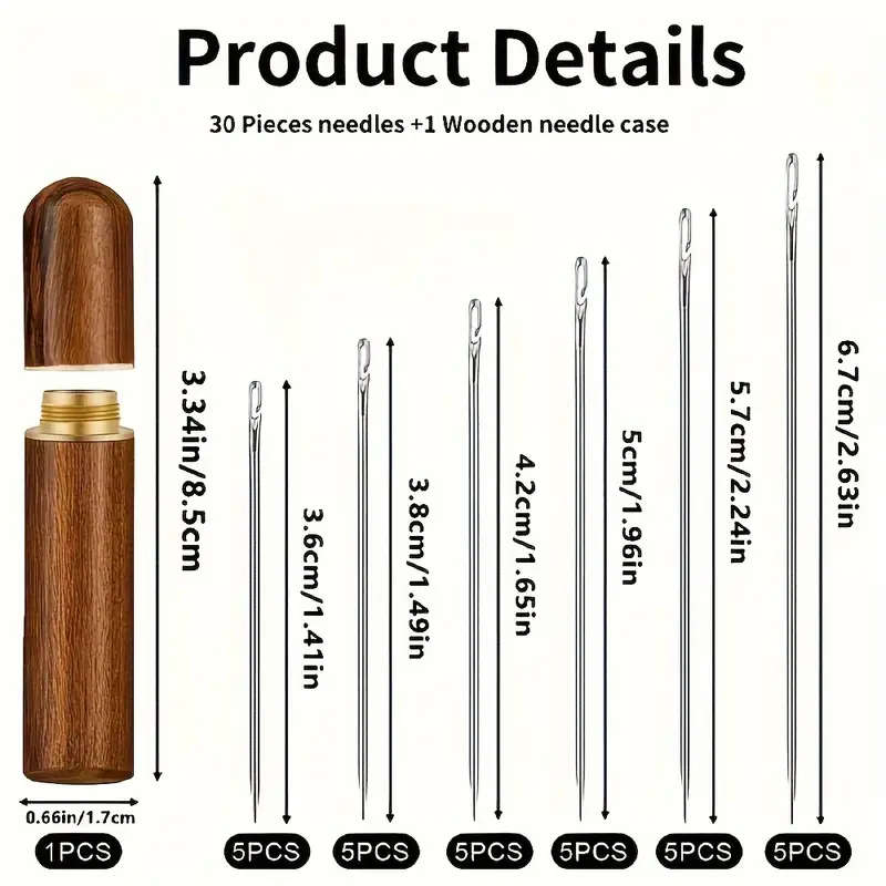 30-Piece Self-Threading Needle Set