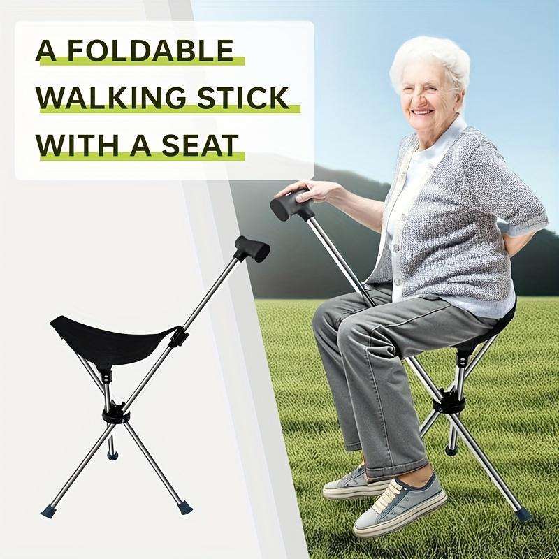 1 2-in-1 folding cane and stool