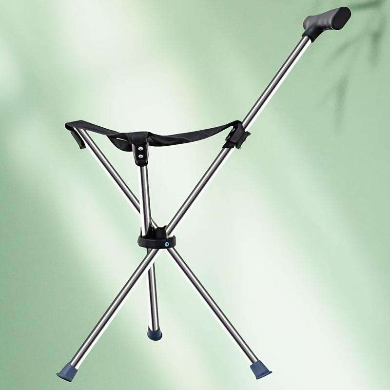 1 2-in-1 folding cane and stool