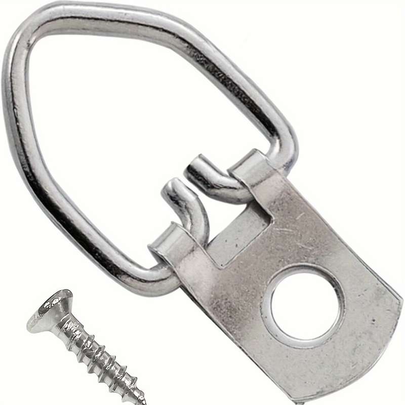 Metal D-ring picture hanger (with screws)