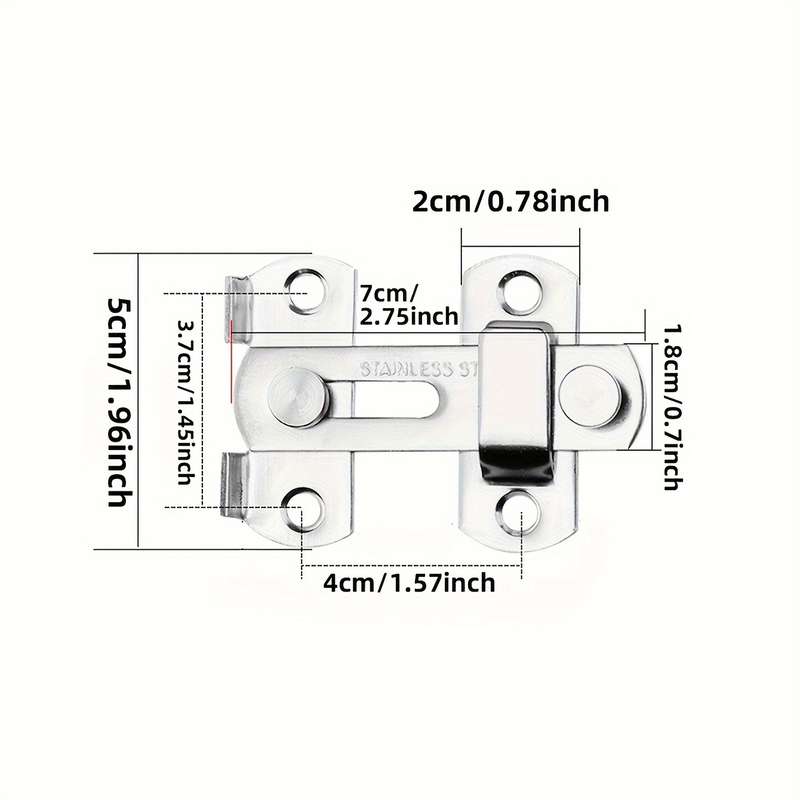 2-piece stainless steel mini latch lock