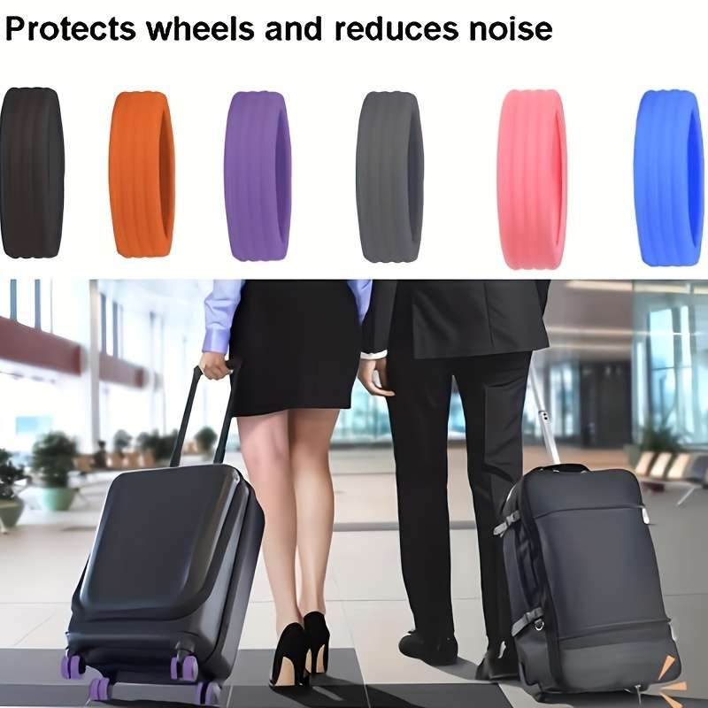 Quiet luggage wheel protector