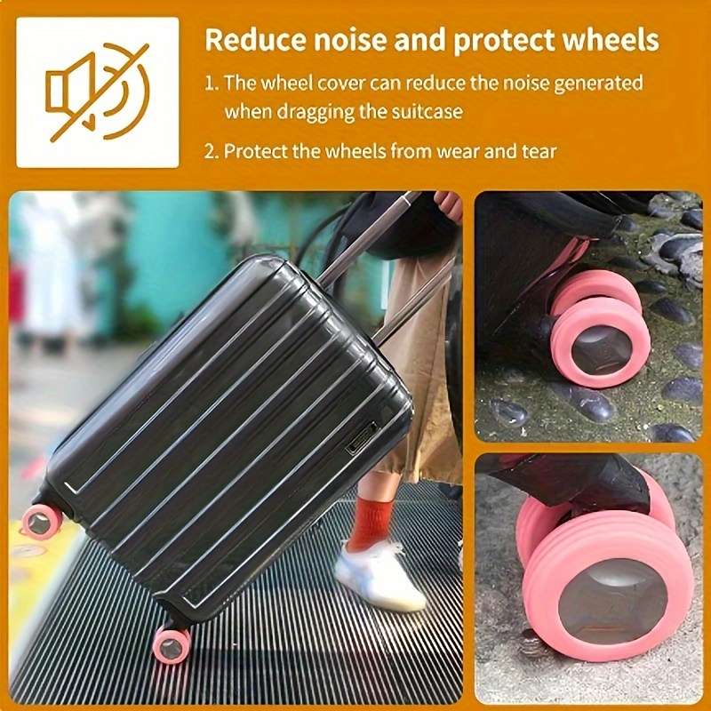 Quiet luggage wheel protector