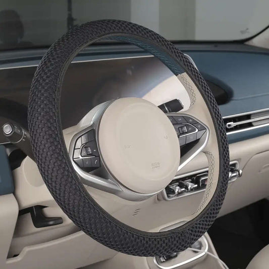 Breathable ice silk fiber cloth car steering wheel cover