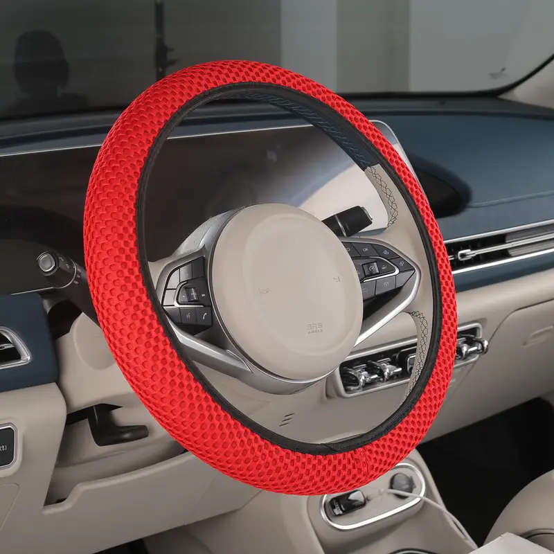 Breathable ice silk fiber cloth car steering wheel cover
