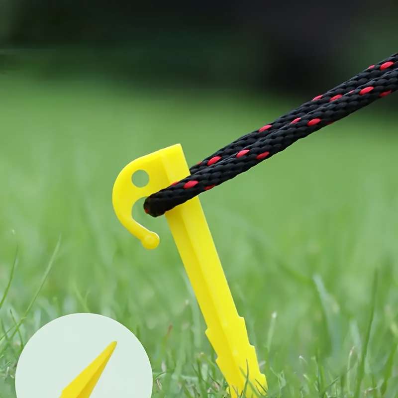 Heavy-duty 5" tent pegs with sharp hooks